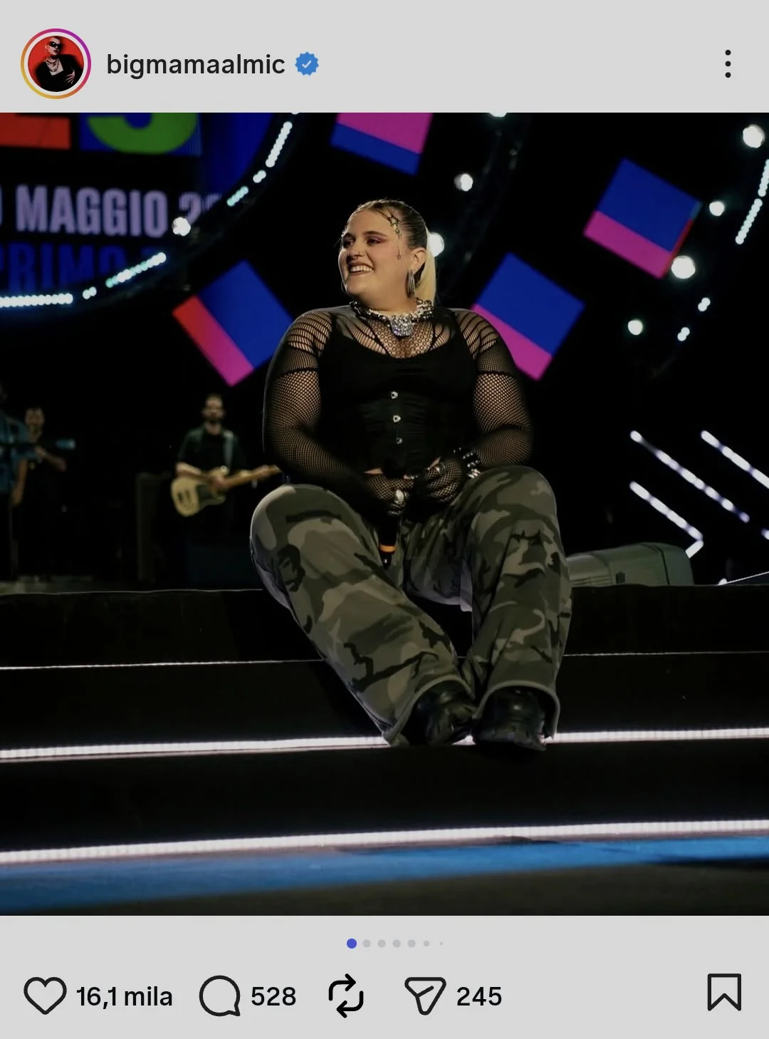 Big Mama al concertone del primo maggio del 2025.