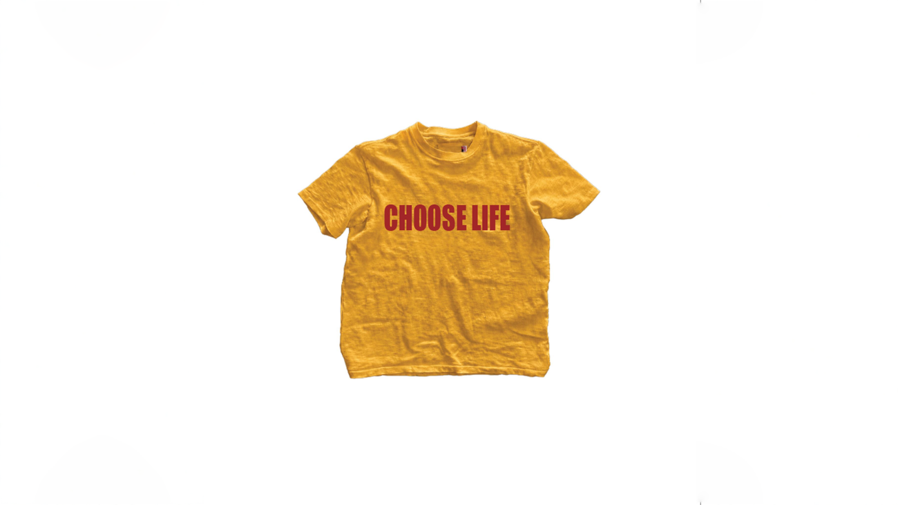 Choose Life su maglietta: storia dello slogan e le regole grafiche per una stampa che si legge davvero