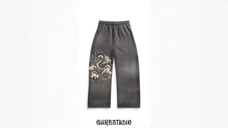 Grafica streetwear: come si progetta una stampa su felpa e pantaloni (e perché il drago sta sulla coscia)